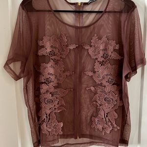 Mauve see-through top
